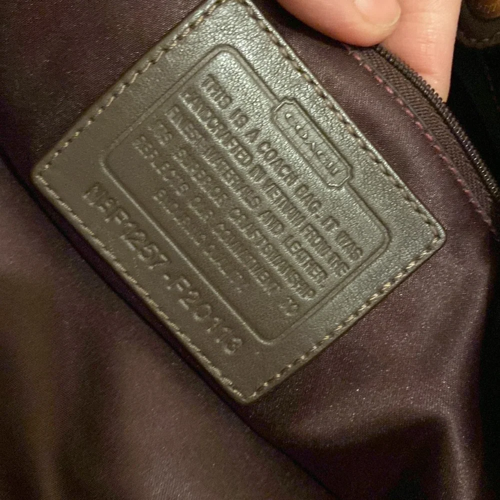 Coach Purple and Brown Ashley Signature Shoulder Bag. No. F1257-F20113